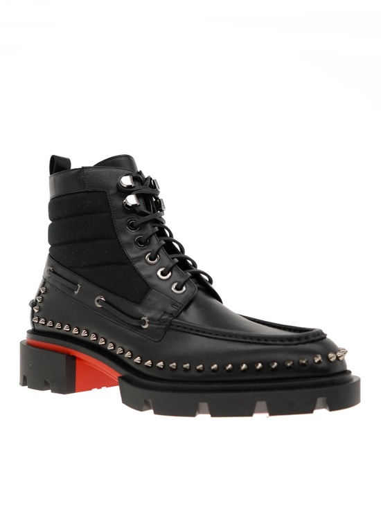 Christian Louboutin Our Steckel Combat Boots Black Leather Size 10 New